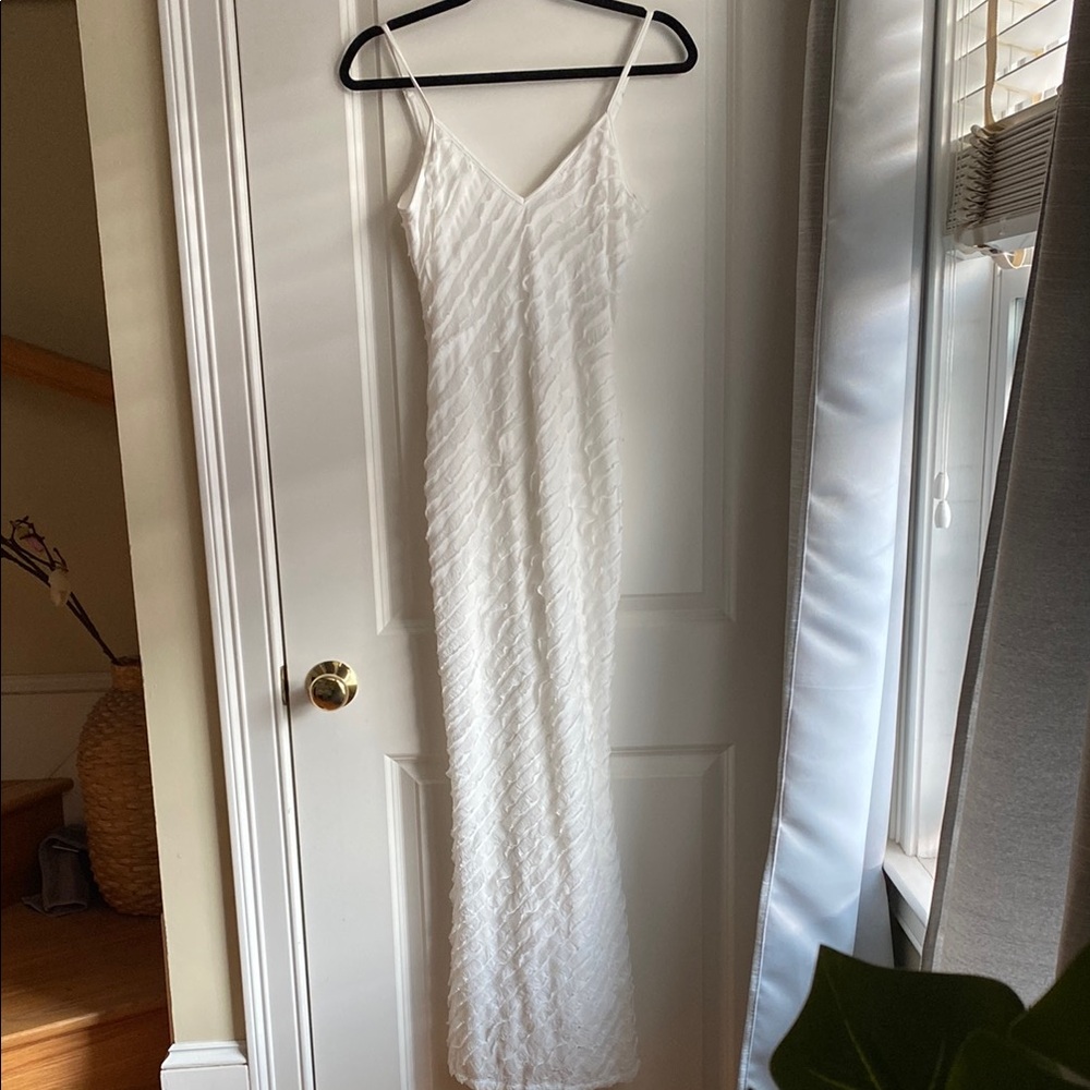 Never Worn! White Ruffle Dress
